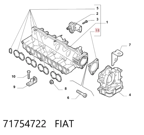 Прокладка дросельної заслінки 71754722 Fiat/Alfa/Lancia