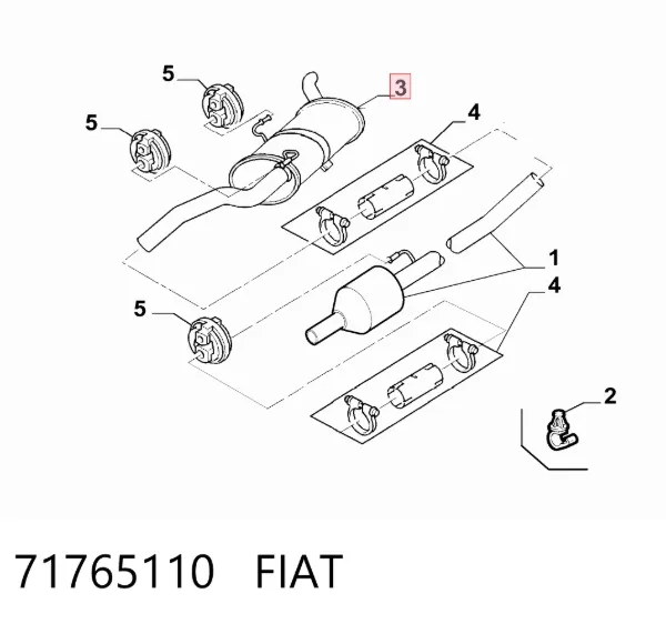 Глушник, задня частина 71765110 Fiat/Alfa/Lancia
