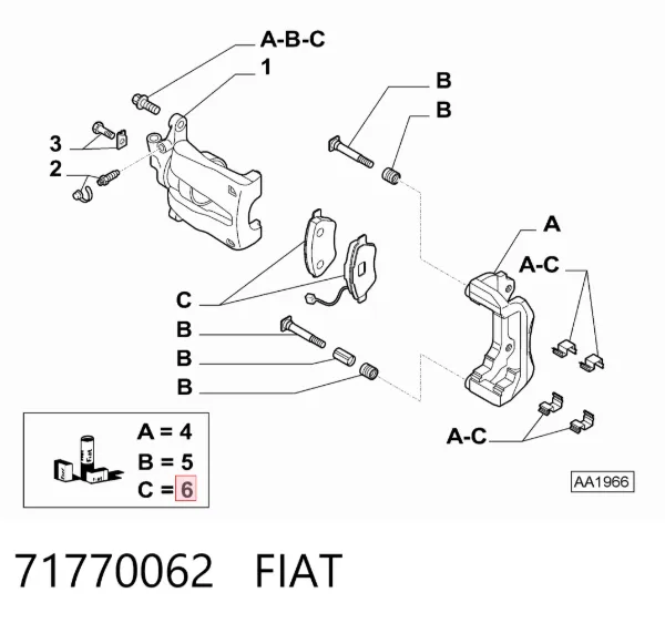 Передні тормозні колодки 71770062 Fiat/Alfa/Lancia