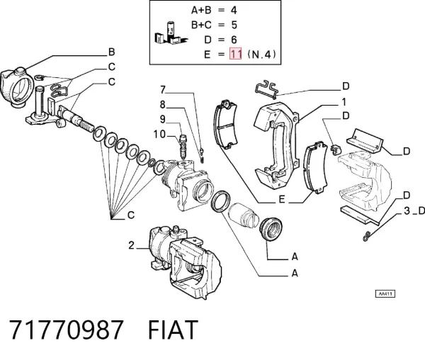 Задні гальмівні колодки 71770987 Fiat/Alfa/Lancia