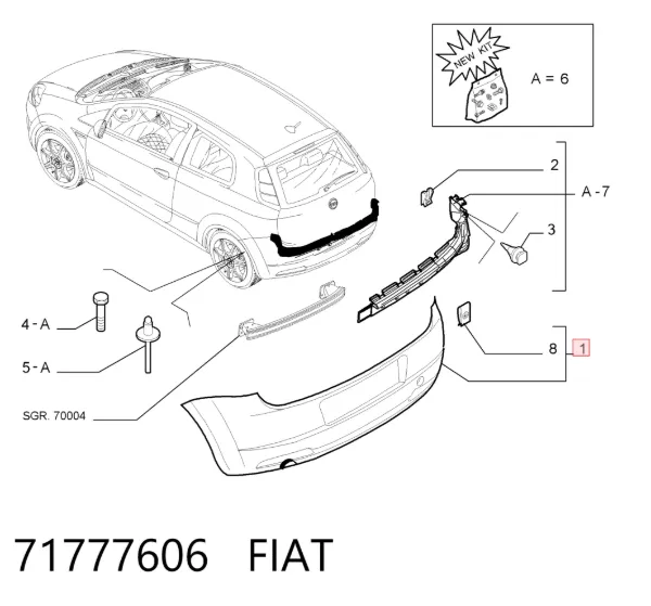 Задній бампер 71777606 Fiat/Alfa/Lancia