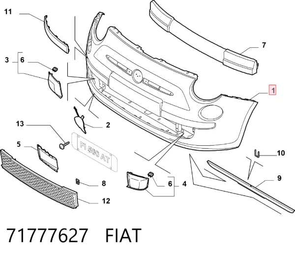 Передній бампер 71777627 Fiat/Alfa/Lancia