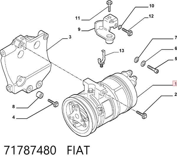 Компресор кондиціонера 71787480 Fiat/Alfa/Lancia