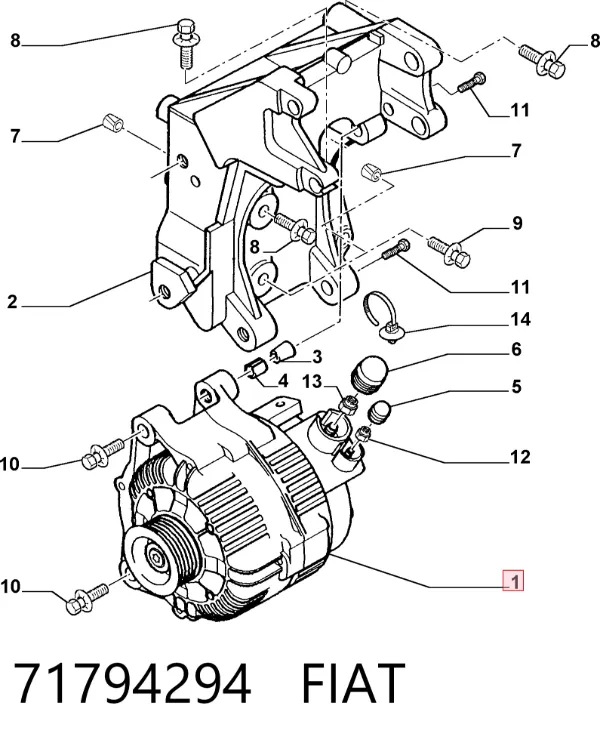 Генератор 71794294 Fiat/Alfa/Lancia
