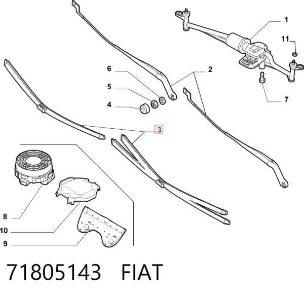Щітки склоочисника 71805143 Fiat/Alfa/Lancia