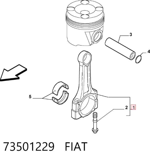Шатун поршня двигуна 73501229 Fiat/Alfa/Lancia