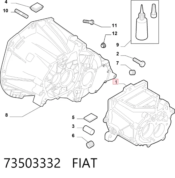 Корпус коробки передач АКПП/КПП 73503332 Fiat/Alfa/Lancia