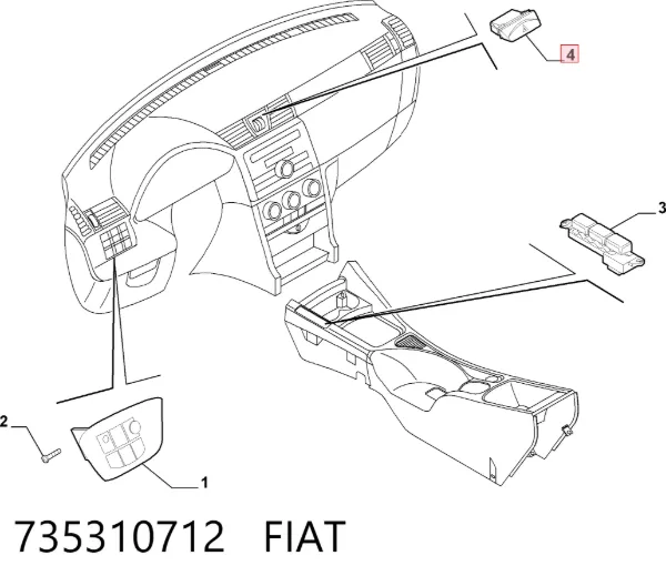 Кнопка аварійки Fiat Stilo 192