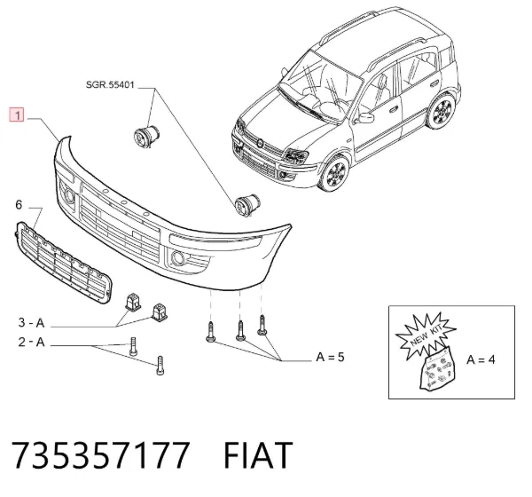 Передній бампер 735357177 Fiat/Alfa/Lancia