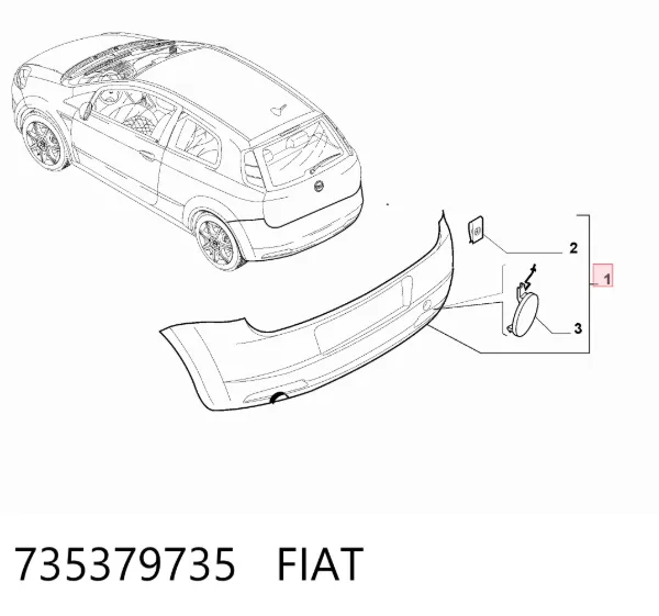 Задній бампер 735379735 Fiat/Alfa/Lancia