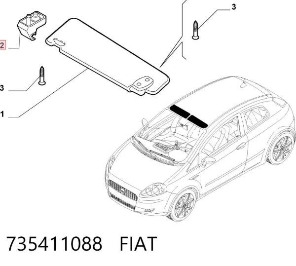 Фіксатор сонцезахисного козирка 735411088 Fiat/Alfa/Lancia