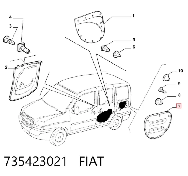Облицювання багажного відсіку, ліве 735423021 Fiat/Alfa/Lancia