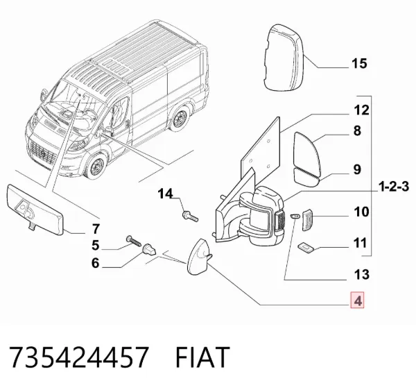 Накладка дзеркала заднього виду, ліва 735424457 Fiat/Alfa/Lancia