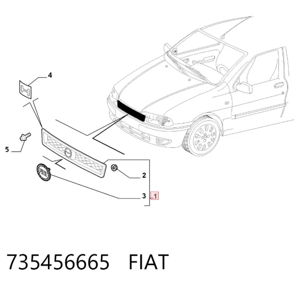 Решітка радіатора 735456665 Fiat/Alfa/Lancia