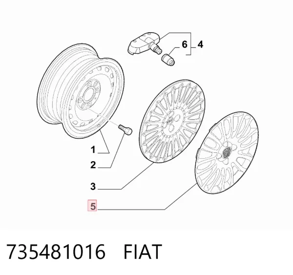 Ковпаки 735481016 Fiat/Alfa/Lancia