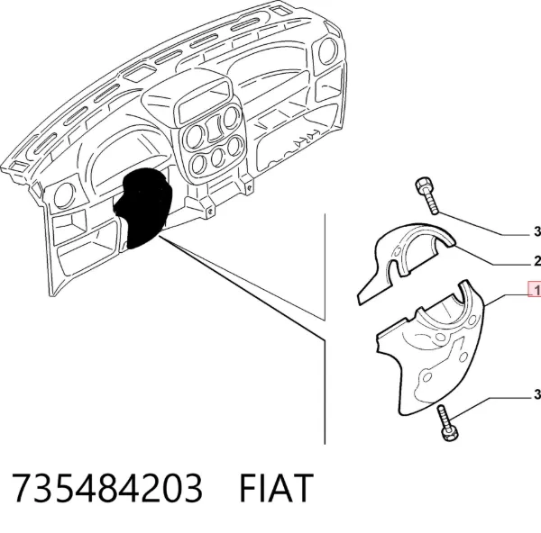 Захисний кожух кермового механізму 735484203 Fiat/Alfa/Lancia