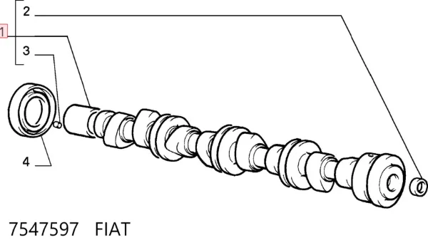 Розподільний вал 7547597 Fiat/Alfa/Lancia