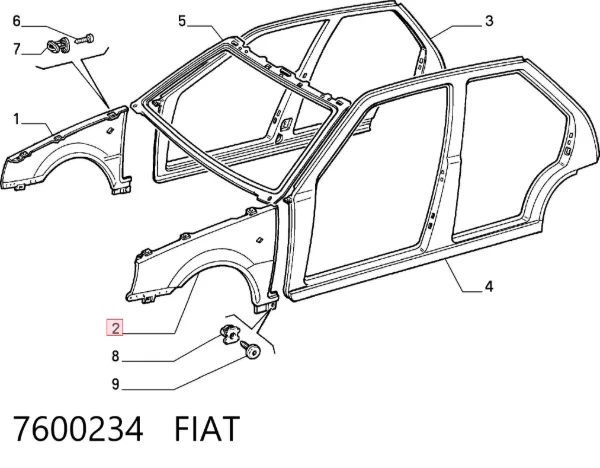 Крило переднє ліве 7600234 Fiat/Alfa/Lancia