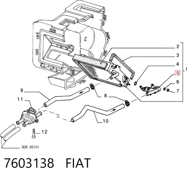 Кран пічки 7603138 Fiat/Alfa/Lancia