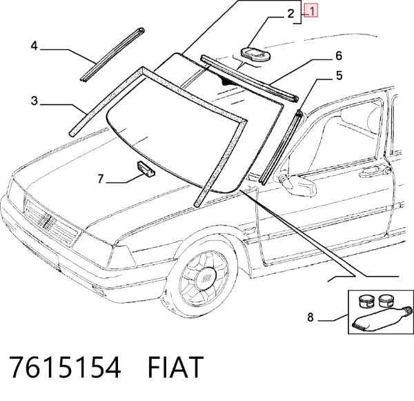 Лобове скло 7615154 Fiat/Alfa/Lancia