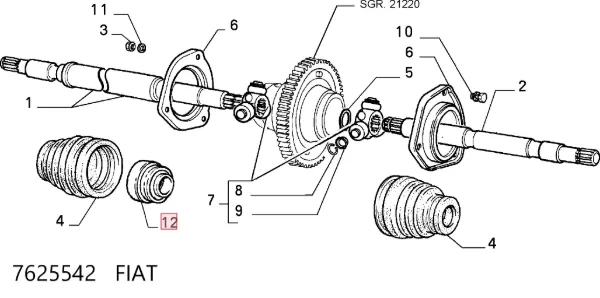 Сальник приводу 7625542 Fiat/Alfa/Lancia