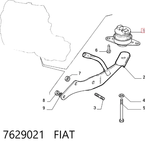 Подушка двигуна задня 7629021 Fiat/Alfa/Lancia
