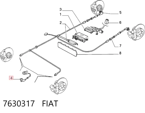 Датчик АБС передній 7630317 Fiat/Alfa/Lancia