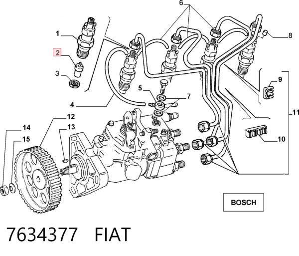 Розпилювач дизельної форсунки 7634377 Fiat/Alfa/Lancia