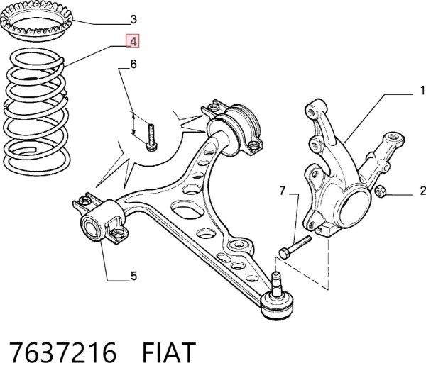 Пружина передня 7637216 Fiat/Alfa/Lancia