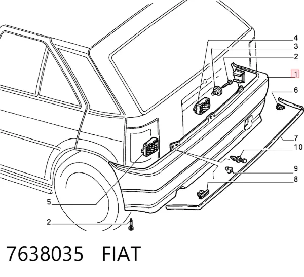 Задній бампер Fiat Tipo 160