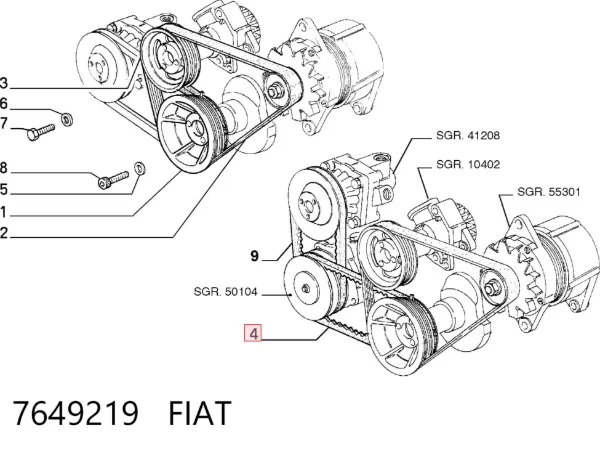 Ремінь генератора 7649219 Fiat/Alfa/Lancia