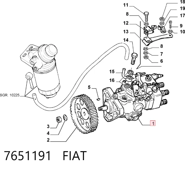 Паливний насос високого тиску 7651191 Fiat/Alfa/Lancia