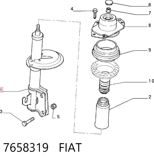 Амортизатор передній 7658319 Fiat/Alfa/Lancia