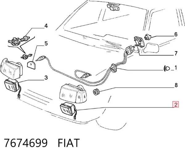 Фара протитуманна, ліва 7674699 Fiat/Alfa/Lancia