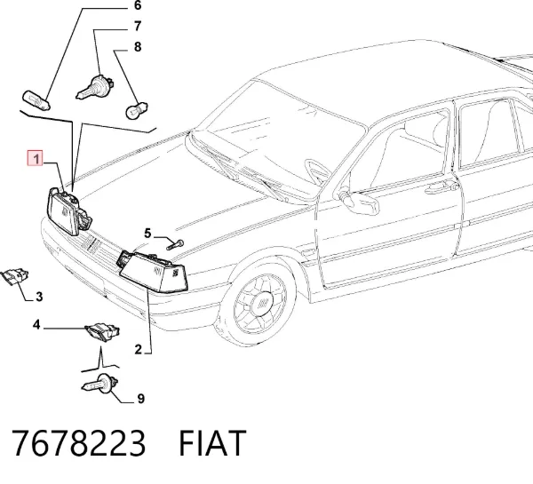 Фара права 7678223 Fiat/Alfa/Lancia