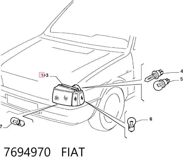 Фара ліва 7694970 Fiat/Alfa/Lancia