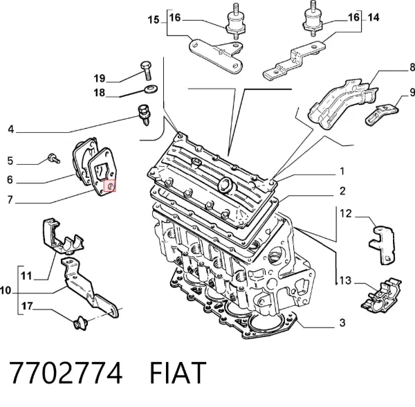 Прокладка клапанної кришки 7702774 Fiat/Alfa/Lancia