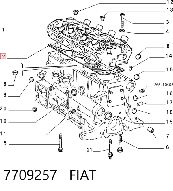 Прокладка ГБЦ 7709257 Fiat/Alfa/Lancia