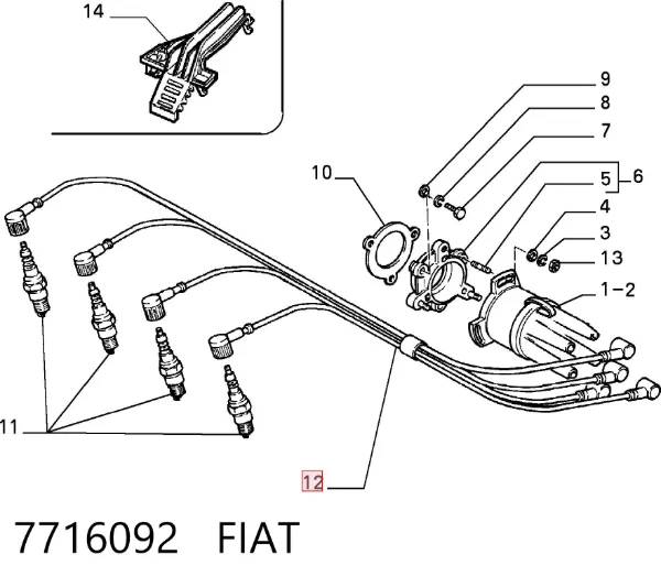 Високовольтні дроти 7716092 Fiat/Alfa/Lancia