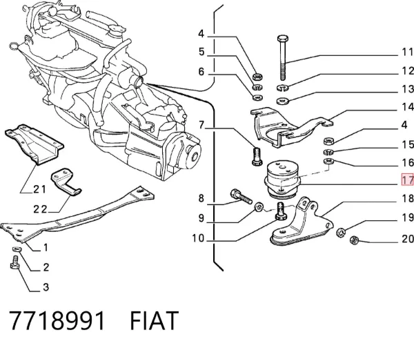 Подушка двигуна задня Fiat Fiorino 146 Uno