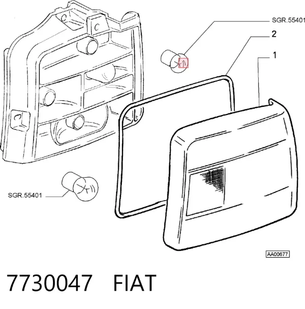 Лівий стоп 7730047 Fiat/Alfa/Lancia