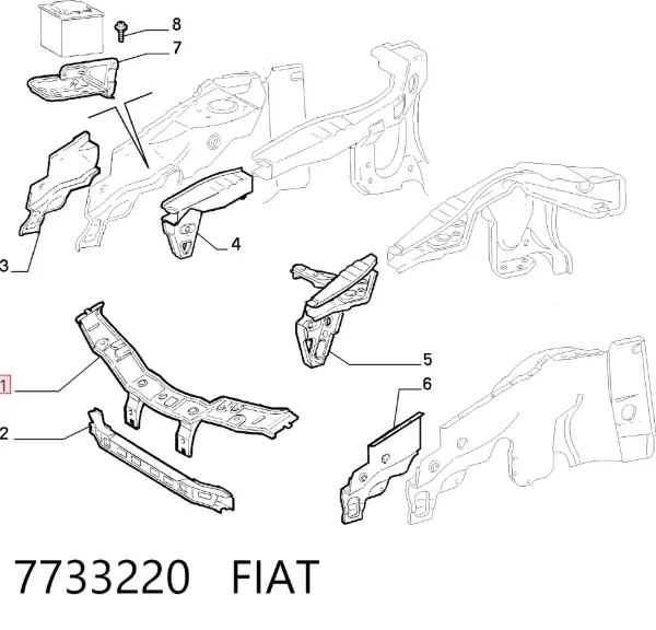 Рамка радіатора Fiat Punto I