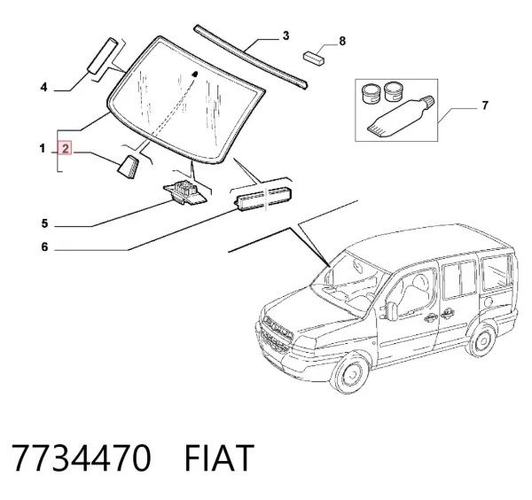 Лобове скло 7734470 Fiat/Alfa/Lancia