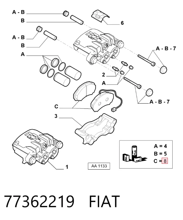 Передні тормозні колодки 77362219 Fiat/Alfa/Lancia
