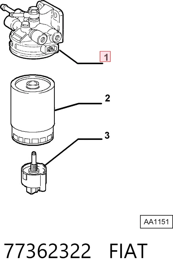 Паливний фільтр 77362322 Fiat/Alfa/Lancia