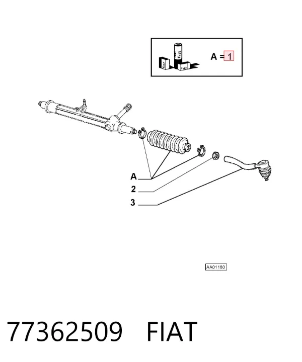 Пильник рульової рейки 77362509 Fiat/Alfa/Lancia