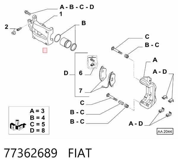 Передні тормозні колодки 77362689 Fiat/Alfa/Lancia