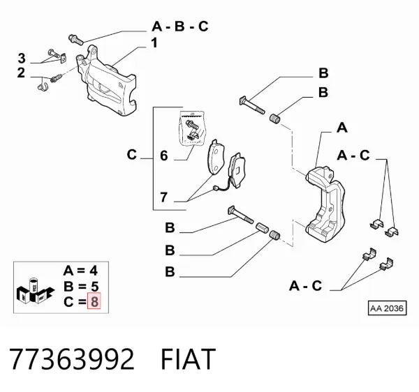 Передні тормозні колодки 77363992 Fiat/Alfa/Lancia
