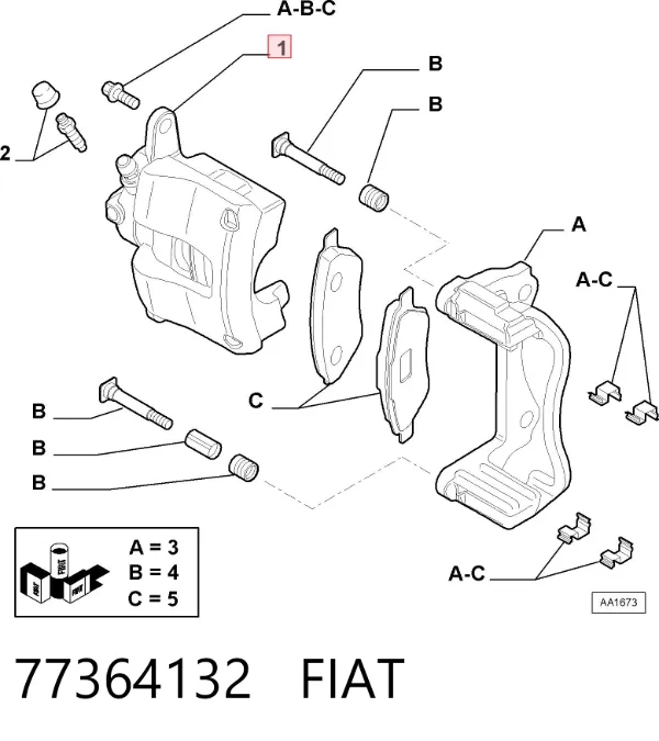 Супорт задній лівий 77364132 Fiat/Alfa/Lancia