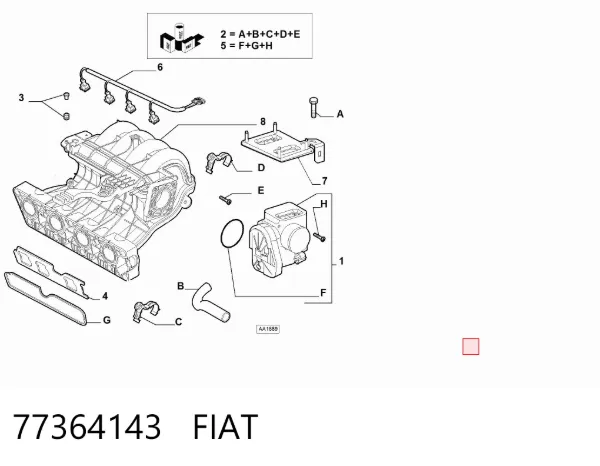 Дросільна заслінка 77364143 Fiat/Alfa/Lancia